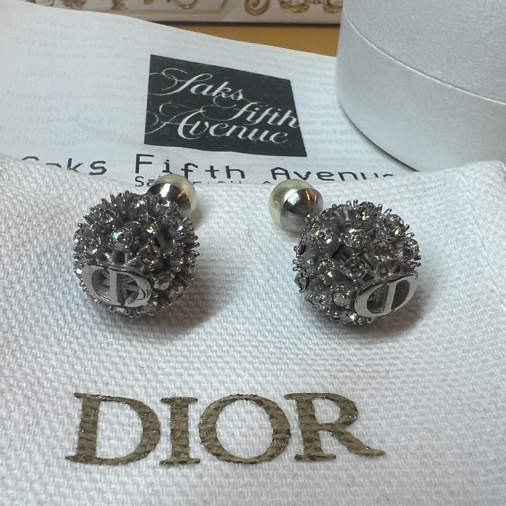 Dior Tribales Earrings Silver Finish New in Box Crystal Rare!